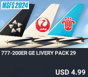 777-200ER GE Livery Pack 29 by Captain Sim. USD $4.99