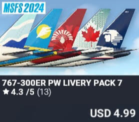 767-300ER PW Livery Pack 7 by Captain Sim. USD $4.99