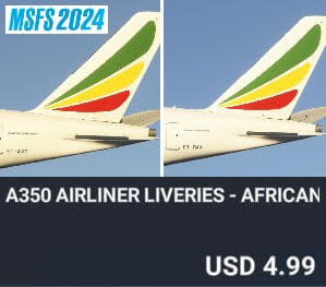 A350 Airliner Liveries - African Carriers Pack by iniBuilds. USD $4.99