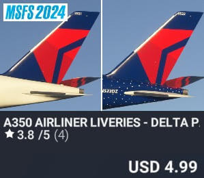 A350 Airliner Liveries - Delta Pack by iniBuilds. USD $4.99