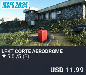 LFKT Corte Aerodrome by FSX3D. USD $11.99