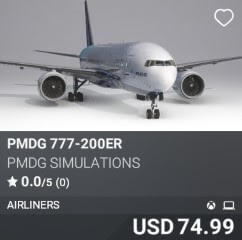 PMDG 777-200ER by PMDG Simulations. USD $74.99