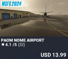 PAOM Nome Airport by Realworld Scenery. USD $13.99