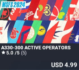 A330-300 Active Operators by BRAVOAIRSPACE / ELYSIUM. USD $4.99