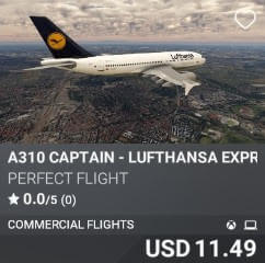 A310 Captain - Lufthansa Express by Perfect Flight. USD $11.49