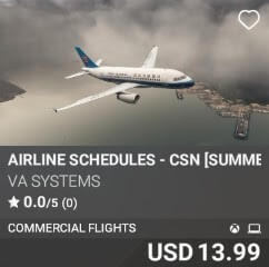 Airline Schedules - CSN [Summer 2025] by VA SYSTEMS. USD $13.99