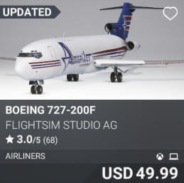 Boeing 727-200F by FlightSim Studio AG. USD $49.99