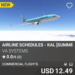 Airline Schedules - KAL [Summer 2025] by VA SYSTEMS. USD $12.49