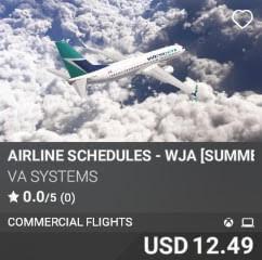Airline Schedules - WJA [Summer 2025] by VA SYSTEMS. USD $12.49