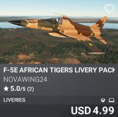 F-5E African Tigers Livery Pack by Novawing24. USD $4.99