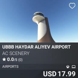 UBBB Haydar Aliyev Airport by AC Scenery. USD $17.99