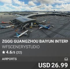 ZGGG Guangzhou Baiyun International Airport by WFSceneryStudio. USD $26.99