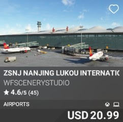 ZSNJ Nanjing Lukou International Airport by WFSceneryStudio. USD $20.99