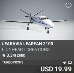 LearAvia LearFan 2100 by Lionheart Creations. USD $19.99