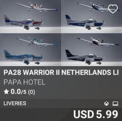 PA28 Warrior II Netherlands Livery Pack by PAPA HOTEL. USD $5.99