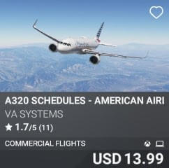 A320 Schedules - American Airlines - Vol 1 by VA SYSTEMS. USD $13.99