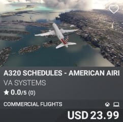 A320 Schedules - American Airlines - Vol 10 by VA SYSTEMS. USD $23.99
