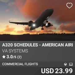 A320 Schedules - American Airlines - Vol 4 by VA SYSTEMS. USD $23.99