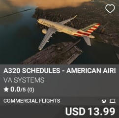 A320 Schedules - American Airlines - Vol 5 by VA SYSTEMS. USD $13.99