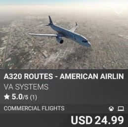 A320 Routes - American Airlines - Vol 3 by VA SYSTEMS. USD $24.99