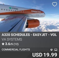 A320 Schedules - EasyJet - Vol 1 by VA SYSTEMS. USD $19.99