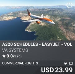 A320 Schedules - EasyJet - Vol 12 by VA SYSTEMS. USD $23.99