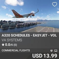 A320 Schedules - EasyJet - Vol 13 by VA SYSTEMS. USD $13.99