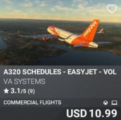 A320 Schedules - EasyJet - Vol 2 by VA SYSTEMS. USD $10.99
