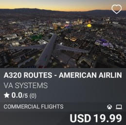 A320 Routes - American Airlines - Vol 9 by VA SYSTEMS. USD $19.99