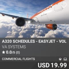 A320 Schedules - EasyJet - Vol 5 by VA SYSTEMS. USD $19.99
