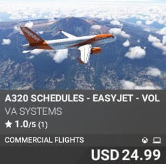 A320 Schedules - EasyJet - Vol 7 by VA SYSTEMS. USD $24.99