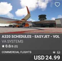 A320 Schedules - EasyJet - Vol 8 by VA SYSTEMS. USD $24.99