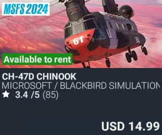 CH-47D Chinook by Microsoft / Blackbird Simulations. USD $14.99