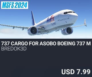 737 Cargo for Asobo Boeing 737 Max by Bredok3d. USD $7.99