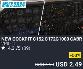 NEW COCKPIT C152 C172G1000 CABRI G2 by 2PILOT. USD $4.99 (on sale for 2.49)
