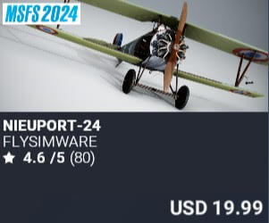 Nieuport-24 by Flysimware. USD $19.99