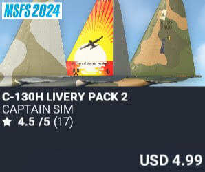 C-130H Livery Pack 2 by Captain Sim. USD $4.99