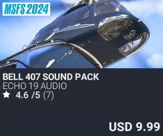 Bell 407 Sound Pack by Echo 19 Audio. USD $9.99