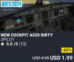NEW COCKPIT A320 DIRTY by 2PILOT. USD $4.99 (on sale for 1.99)