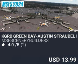 KGRB Green Bay-Austin Straubel Intl Airport by msfscenerybuilders. USD $13.99
