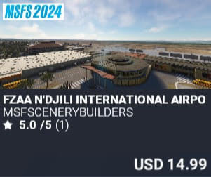 FZAA N'djili international airport by msfscenerybuilders. USD $14.99