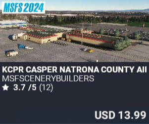 KCPR Casper Natrona County Airport by msfscenerybuilders. USD $13.99