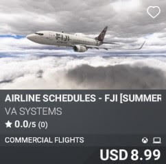 Airline Schedules - FJI [Summer 2025] by VA SYSTEMS. USD $8.99