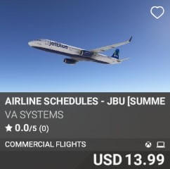 Airline Schedules - JBU [Summer 2025] by VA SYSTEMS. USD $13.99