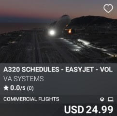 A320 Schedules - EasyJet - Vol 9 by VA SYSTEMS. USD $24.99