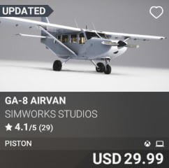 GA-8 Airvan by SimWorks Studios. USD $29.99