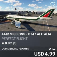 4AIR MISSIONS - B747 ALITALIA by Perfect Flight. USD $4.99