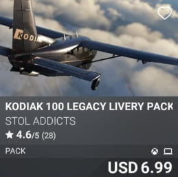 Kodiak 100 Legacy Livery Pack by STOL Addicts. USD $6.99