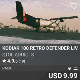 Kodiak 100 Retro Defender Livery Pack by STOL Addicts. USD $9.99