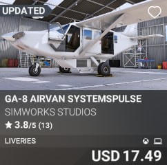 GA-8 Airvan SystemsPulse by SimWorks Studios. USD $17.49